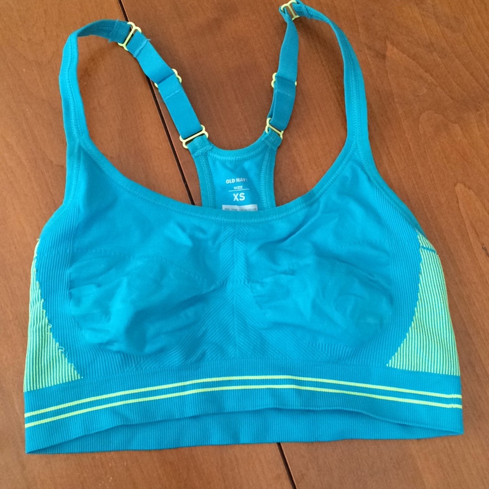Old Navy Teal and Green Razorback Sports Bra XS